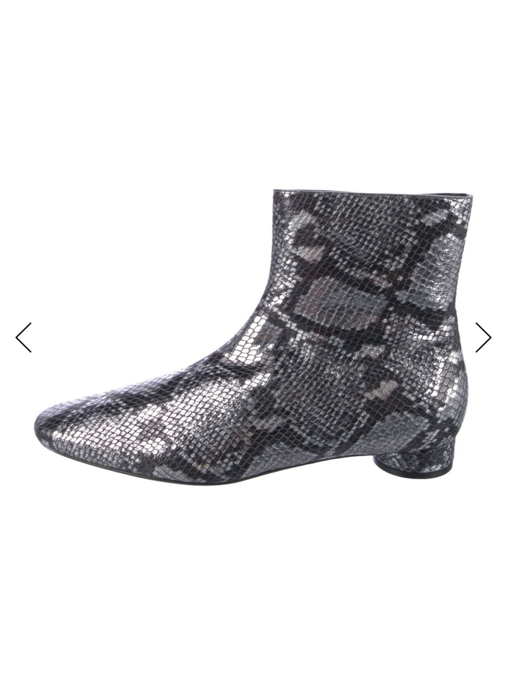 Balenciaga NWT Metallic Snake-Print Ankle Boot in Gray Size-9 Box/ dustbag